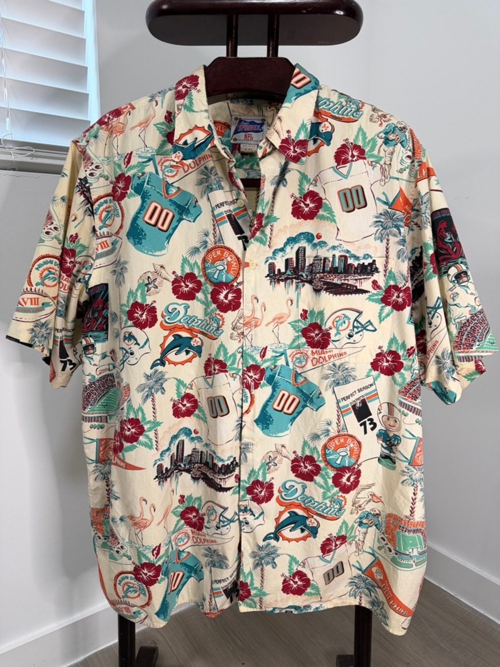 Vintage Reyn Spooner NFL Miami Dolphins Team Button Down Shirt